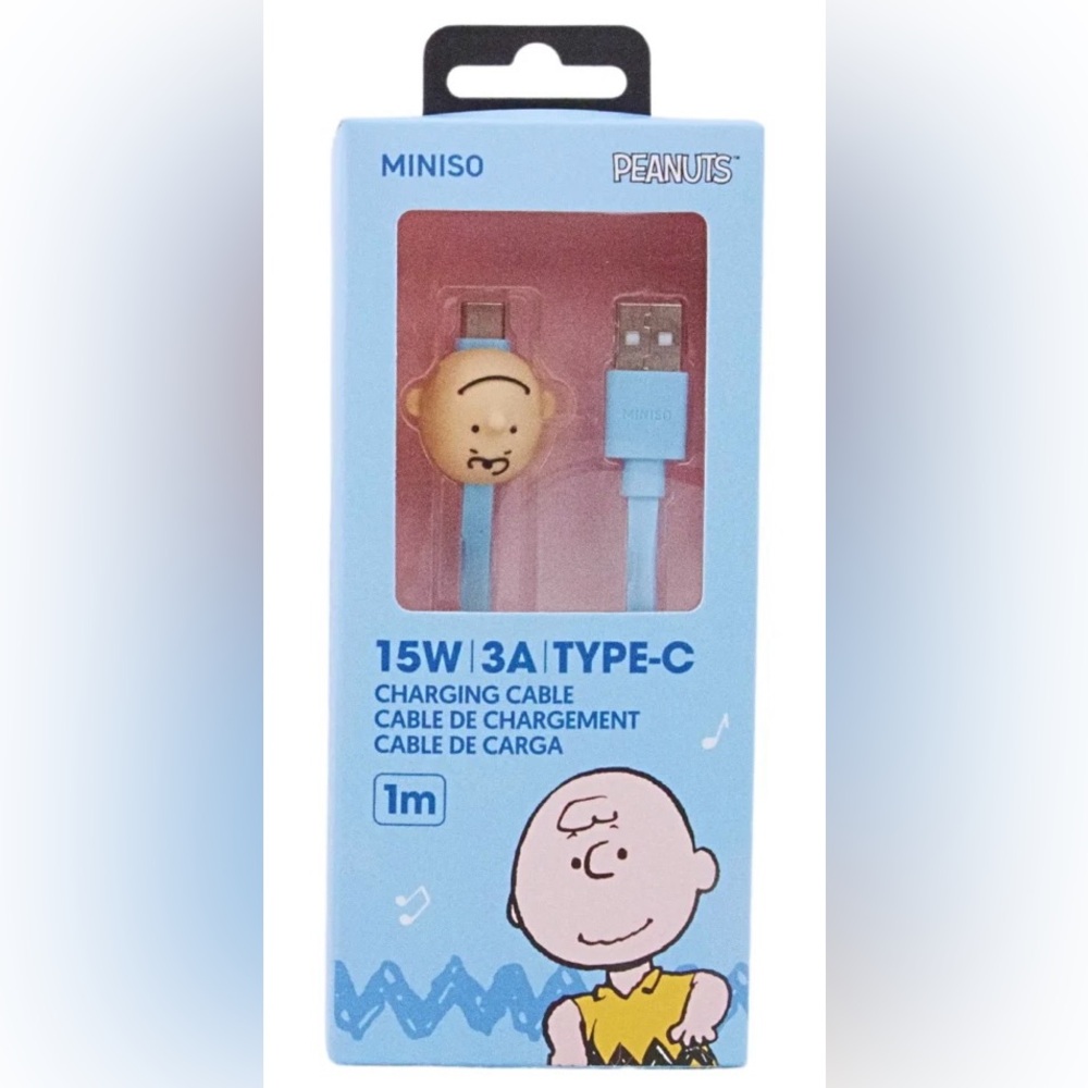 Peanuts Charlie Brown Type-C Charging Cable 15W, 3A, 1m 
Snoopy Collection NWT